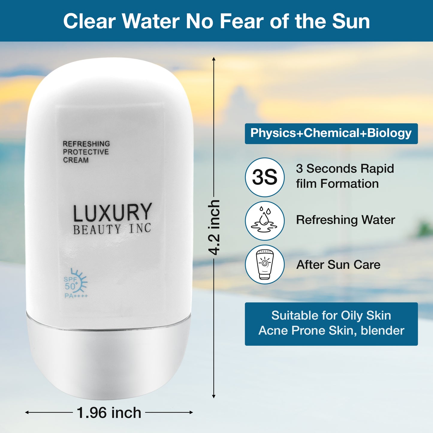 Organic 50Ml Korean Sunscreen Face Sunscreen Body Sun Block Vegan Mineral Sunscreen Lotion SPF 50 Baby Sunscreen Cream Organic Sunscreen All-Natural Sun Block Kids Sunblock