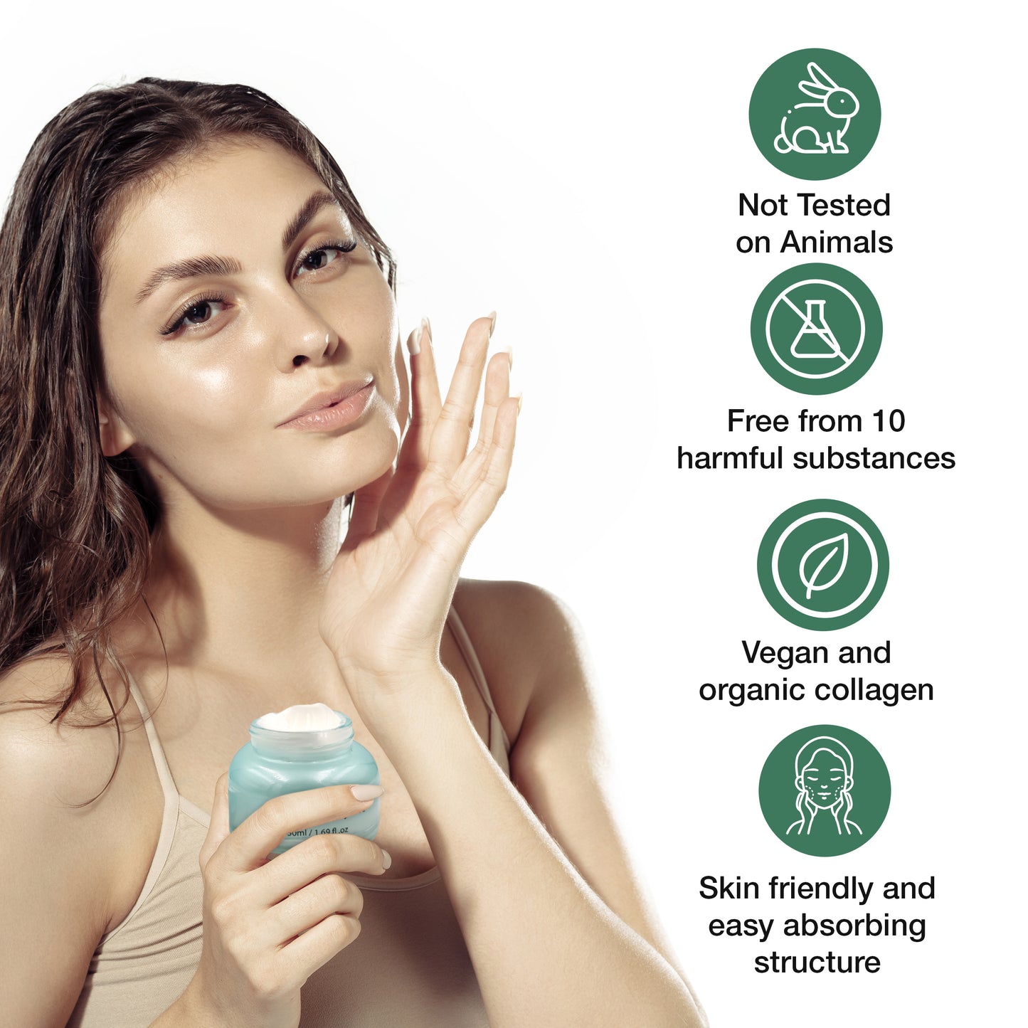 Organic Triple Collagen Anti Aging Skincare Face Cream | Moisturizing and Skin Firming with Natural Ingredients to Reduce Fine Lines, Dark Spots and Deep Hydration.