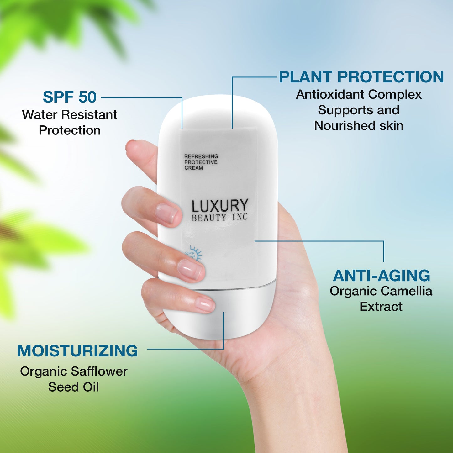 Organic 50Ml Korean Sunscreen Face Sunscreen Body Sun Block Vegan Mineral Sunscreen Lotion SPF 50 Baby Sunscreen Cream Organic Sunscreen All-Natural Sun Block Kids Sunblock