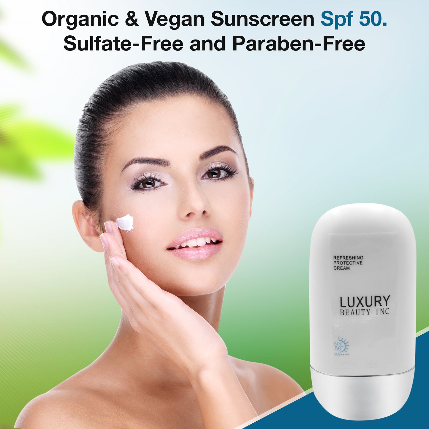 Organic 50Ml Korean Sunscreen Face Sunscreen Body Sun Block Vegan Mineral Sunscreen Lotion SPF 50 Baby Sunscreen Cream Organic Sunscreen All-Natural Sun Block Kids Sunblock