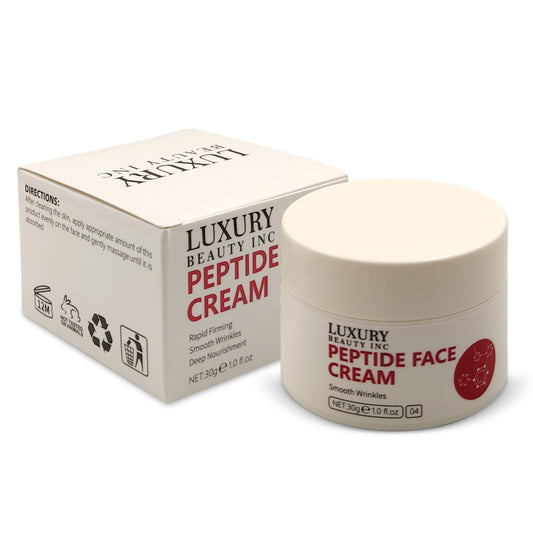 Luxury Beauty Inc Peptide Face Cream Moisturizer for Skin Care: Collagen-Based Anti-Aging Firming Formula to Smooth Wrinkles, Reduce Dark Spots and Fade Fine Lines.